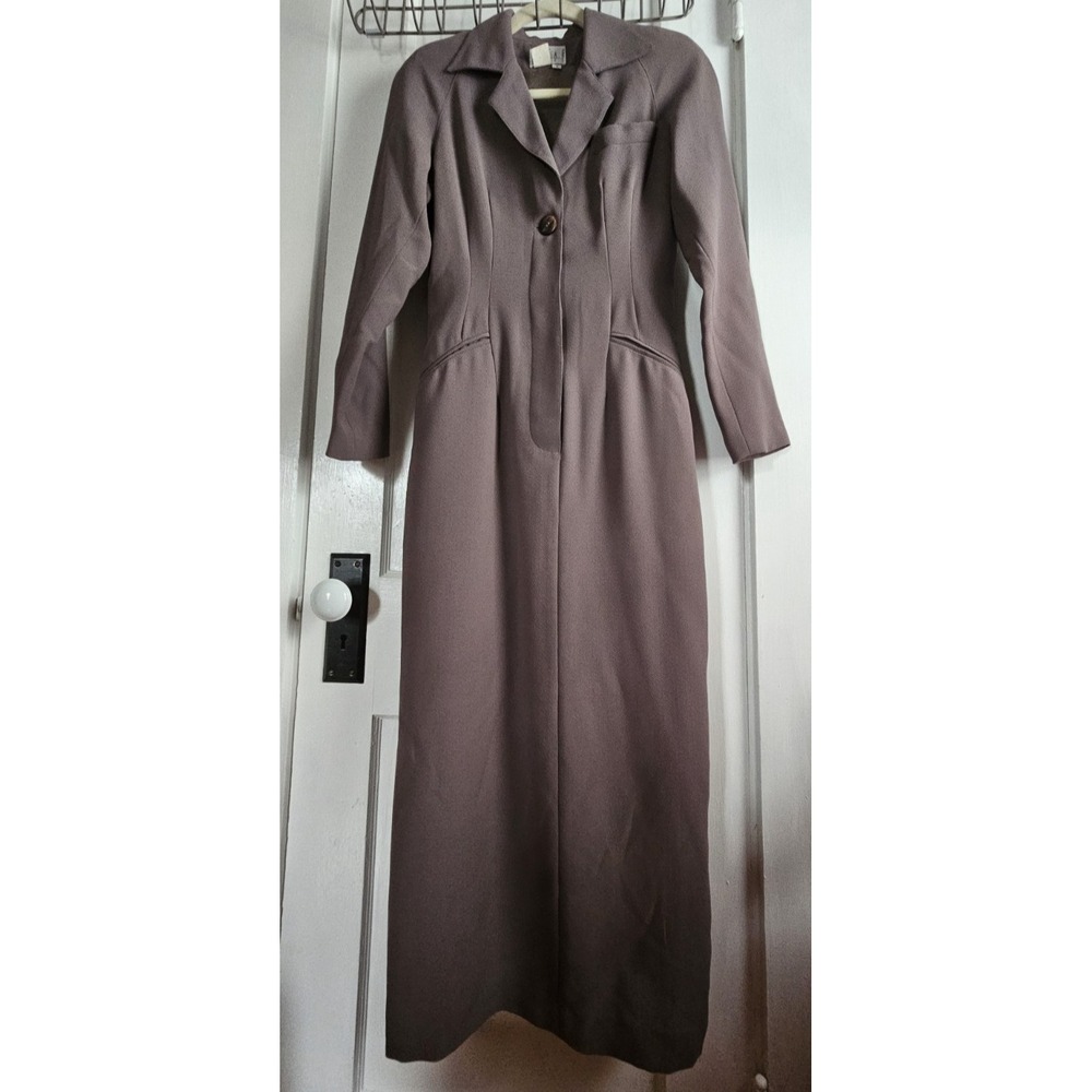Ann Tjian for KENAR DRESS long sleeve button upper woman Sz maxi Vintage